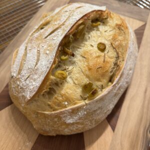 Artisan Sourdough Bread with rosemary and olives 2lb